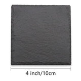 24 Pack Drink Coasters Set, SIJDIEE 4 Inch Square Slate Stone Drink Coasters with Square Blank Wood Craft Coasters for DIY Painting Wood Engraving SIJDIEE