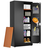 METALTIGER Locking Metal Storage Cabinet | Garage Storage Cabinet with Doors and 5 Adjustable Shelves | 71" Lockable Tool Cabinet | Heavy-Duty Metal METALTIGER