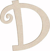 Unfinished 6 Inch Wooden Letter D Curlz Font, Blank Wood Alphabet Girl Letters for Nursery Wall Decor, Paintable Crafts NEXTCraft