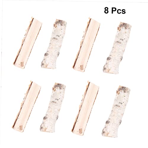 SEWACC 8 Pcs Nativity Decor Reptile Decor Artificial Fireplace Birch Log Bundle Mini Birch Logs Christmas Xmas Party Wood Pieces Christmas Photo SEWACC