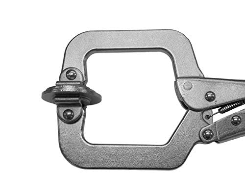 Milescraft 4000 2in Face Clamp Premium Heavy Duty, Locking, C-Clamp with Adjustable Swivel Pads, for Pocket Hole Joinery, Wood Projects, Welding and Milescraft