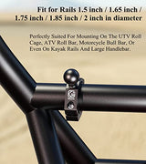 BRCOVAN 2 Pack, Aluminum Alloy Large Bar Clamp Mount with 1'' TPU Ball Fit for ATV UTV Roll Cage Round Rail Diameter 1.5'' 1.65'' 1.75'' 1.85'' 2'' BRCOVAN