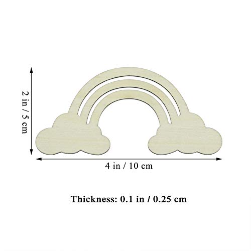 Creaides Rainbow Wood DIY Crafts Cutout Rainbow Shaped Wooden Ornaments Unfinished Wood Slices Embellishments for Wedding Birthday Christmas Party Creaides