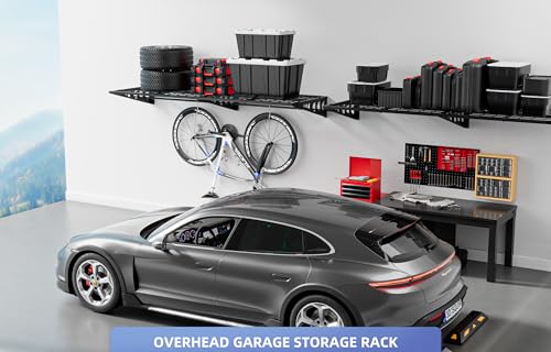 DEYEGELEA Garage Storage Shelving Wall Mounted, 2x6ft, Loads 500 lbs Heavy Duty Sturdy Wall Shelves, Strong Garage Organiser, Storage Racks Units, - WoodArtSupply