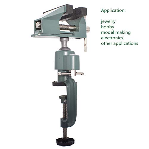findmall Universal Table Vise 3" Aluminum Swivel Bench Vise 360 Degrees Rotating Fit for Holding Small Parts in Jewelry Hobby Model Making findmall