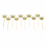JANOU Gold Glitter Crown Cake Cupcake Topper for Wedding Party Decoration Pack 20pcs JANOU