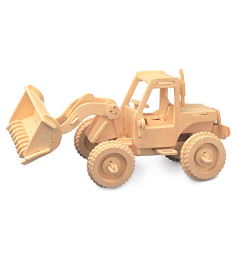 Puzzled 3D Puzzle Bulldozer Wood Craft Construction Model Kit, Fun Unique & Educational DIY Wooden Toy Assemble Model Unfinished Crafting Hobby - WoodArtSupply