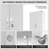 VINGLI 72" Tall Metal Storage Cabinets with Doors and 4 Adjustable Shelves for Garage, Office, Classroom, Laundry&Utility Room with Wheels, Grey, 32W VINGLI