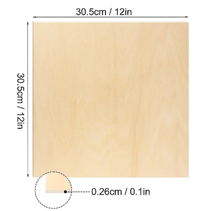 16 PCS 12 Inch Square Basswood Board, Thickness 2.6 mm, Basswood Sheets, balsa Wood Sheet,Plywood Sheets for Laser, CNC Cutting, Wood Burning, - WoodArtSupply