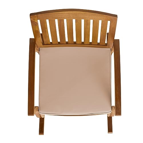 Christopher Knight Home Selma Acacia Rocking Chair with Cushion, Teak Finish - WoodArtSupply