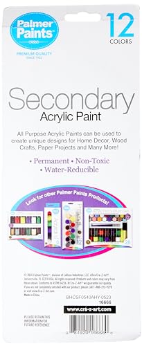 Cra-Z-Art Palmer Paint Acrylic Secondary 12ct Pots