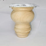 Btibpse 3 Inch Wooden Furniture Legs, Solid Wood Unpainted Replacement Furniture Legs, Cabinet Legs/Desk/Sofa/Bookcase Bun Feet, DIY Wooden Round Btibpse