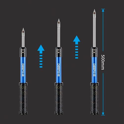 DEEFIINE Carbide Tipped Wood Lathe Turning Tools Set with Bowl sander, Lathe Rougher And Finisher Swan Neck Hollowing Tools and Interchangeable Foam - WoodArtSupply