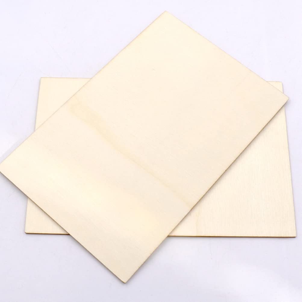 Sewroro 10pcs Pieces Rectangular Veneer Wooden Square Coasters Rectangular Wood Chips Balsa Wood DIY Wood Planks Wood Board Home Decoration Sewroro