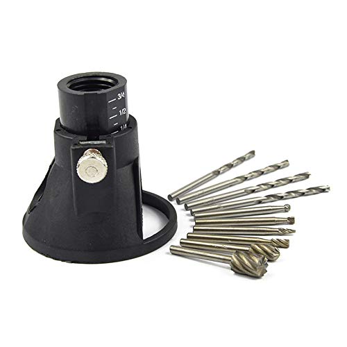 Rotary Multi Tool Cutting Guide Attachment Kit with HSS Router Drill ...