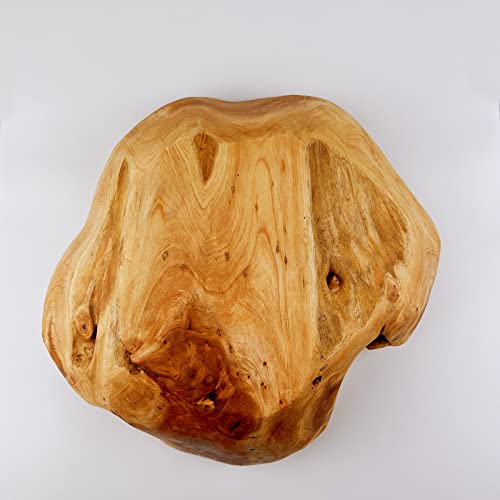 BIGPIPI Wooden Bowl for Decor, Natural Shape Solid Wood Carved Fruit Bowl, Decorative Wooden Bowl for Table Centerpiece Office Home Decor, - WoodArtSupply