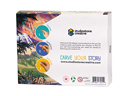 STUDIOSTONE CREATIVE DIY Arts & Crafts Carving Kit Kids Adults Bear & Wolf Sculpture Soapstone - WoodArtSupply