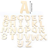 JAPCHET 104 Pieces 4 Inch Wood Wooden Letters, Unfinished Decorative Paintable Wood Craft Alphabet Cutout Capital Wooden Letters for Painting, Home JAPCHET