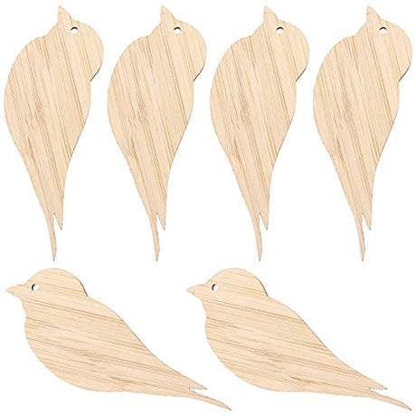 Kisangel 6Pcs Blank Bamboo Bookmark Blank Bookmarks DIY Bookmarks Wooden Bookmarks Wooden Tags Wood Painting Sign Unfinished Bookmark Book Page Kisangel