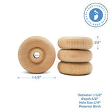 Woodpeckers- Classic Wooden Craft Toy Wheels 1.5" X 1/2" Axle Hole 24 Pack Woodpeckers