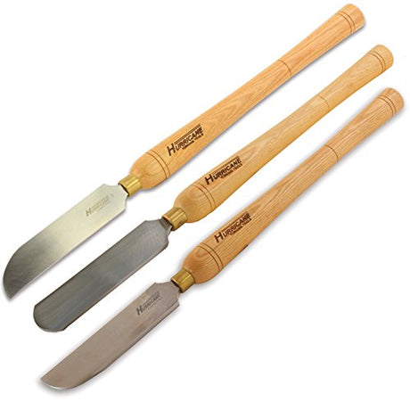 Hurricane Turning Tools, HSS, 3 Piece Scraper Set (Right Side, Left Side, Round Nose, 1 1/2" Wide), Standard Series Woodturning Tools Hurricane Turning Tools