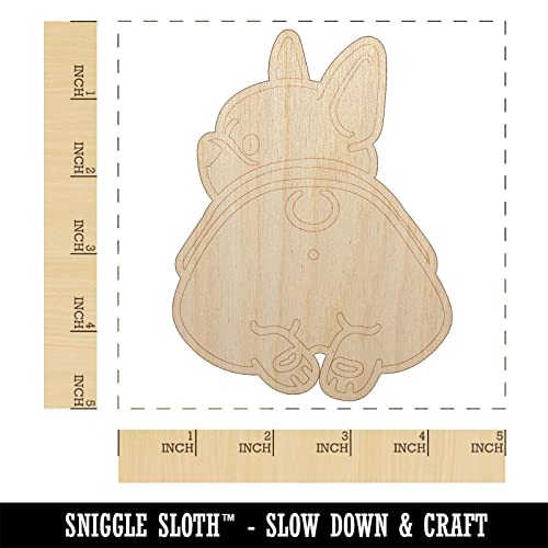 Frenchie from Behind Butt French Bulldog Dog Unfinished Wood Shape Piece Cutout for DIY Craft Projects - 1/4 Inch Thick - 4.70 Inch Size Sniggle Sloth