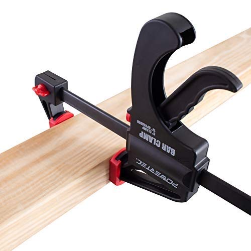 POWERTEC 71596 24 Inch Bar Clamps with Spreader, Trigger Clamps for Woodworking, One-Handed Carpenter Quick Clamp Sets for Gluing, Wood Clamps for