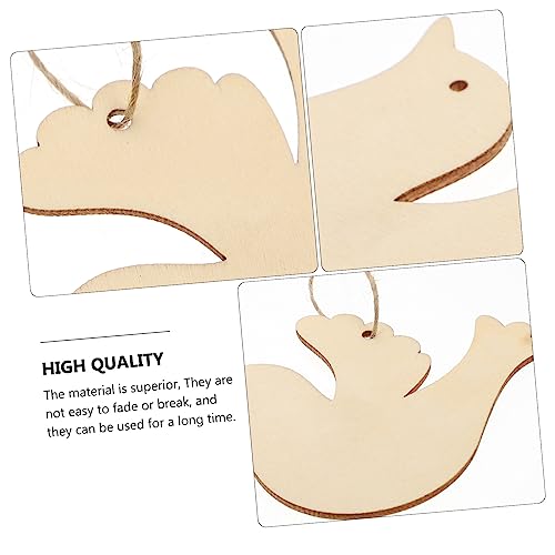 DECHOUS 50pcs Wood Chips Unfinished Wooden Craft Wood Kit Craft Round Wood Halloween Wooden Hanging Ornament Decoration for Home Wooden Tree DECHOUS