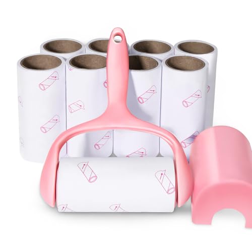 Lint Roller, 9 Refills 540 Sheets,Super Sticky Pet Hair Remover Kit, YQMAJIM Adhesive Lint Brush for Clothes,Carpet,Car Seats,Dust,Dogs,Cats YQMAJIM