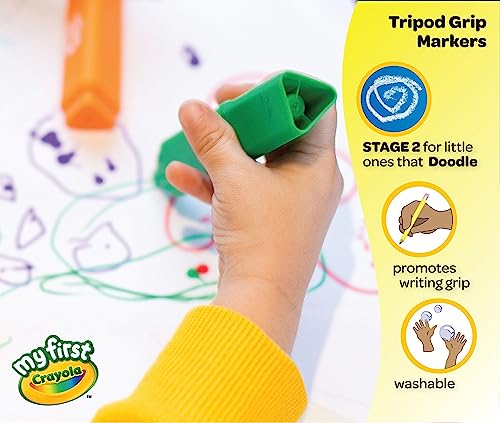 Crayola My First, Tripod Washable Markers for Toddlers, 8ct Crayola