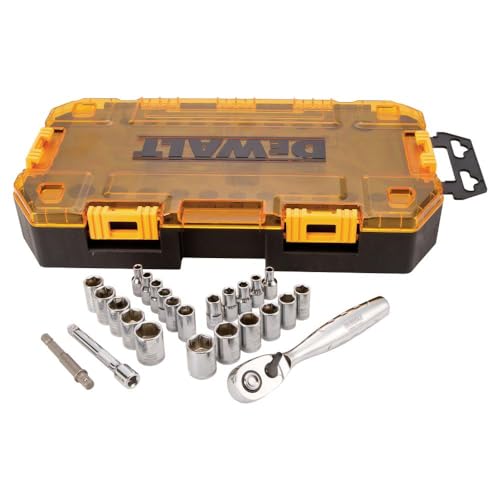 DEWALT Drive Socket Set, SAE/Metric, 1/4-Inch Drive, 25-Piece (DWMT73805) - WoodArtSupply