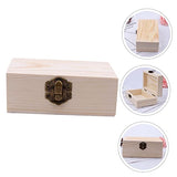 TEHAUX Box Box Wooden Box Unfinished Wood Crates Jewelry Organizer Tray Jewelry Storage Wood Jewelry Case Desk Topper Table Woodsy Decor Wooden TEHAUX