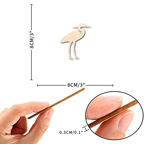 Heron Wood Craft Unfinished Wooden Cutout Art DIY Wooden Sign Inspirational Wall Plaque Farmhouse Home Wall Hanging Sign Decor for Bedroom Living Arupkeer