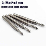 OSCARBIDE 16 Pieces/Set Carbide End Mills CNC Spiral Router Bits,Include 4 Pieces 1/8”Shank 2 Flutes Ball Nose,12 Pieces 1 Flutes Milling Cutters for OSCARBIDE