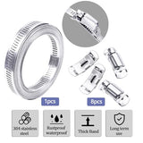 maierke 304 Stainless Steel Hose Clamp Assortment Kit,DIY 13FT Metal Strap + 8 Stronger Fasteners,Adjustable Large Worm Gear Hose Clamps Screw Clamps maierke