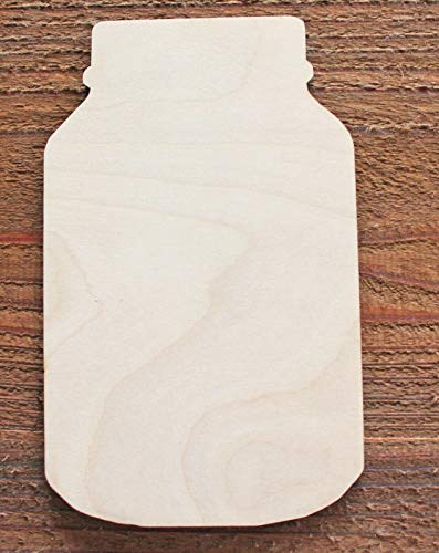 14" Mason Jar Unfinished Wood Cutout Cut Outs Crafts - WoodArtSupply