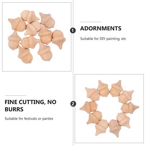 BESTOYARD 20Pcs Unfinished Wooden Peg Dolls Acorn Wood Craft Farmhouse Wooden Cut Out for Thanksgiving Fall Autumn Living Room Nursery Decor BESTOYARD