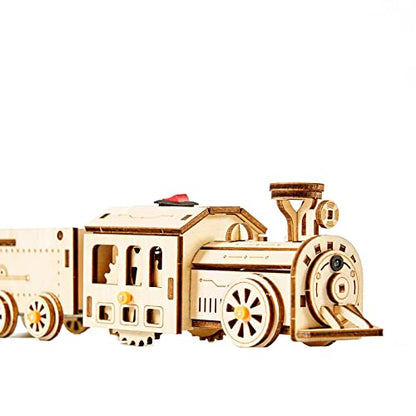 bennama 3D Wooden Puzzles Little Truck Train Model Kits Includes Engine & Track, Brainteaser and Puzzle for Christmas/Birthday,Gifts for Adults and - WoodArtSupply