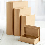 Factory Direct Craft Set of 4 Paper Mache Book Shaped Keepsake Boxes DIY Storage Box Set to Paint and Decorate Unfinished Books with Secret Factory Direct Craft