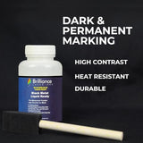 Liquid Ready Laser Marking Powder-"Brilliance Laser Inks" -BLI101MBLIQ120- Black Laser Ink for Metals Marking with CO2/Fiber/YAG (120 ml, Black) Brilliance Laser Inks