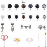 Stone Beads for Jewelry Making, Charm Bracelet Making Kit 450Pcs Beads for Bracelets Making Kit DIY Magnetic Bracelets for Couples Lovers Mchruie