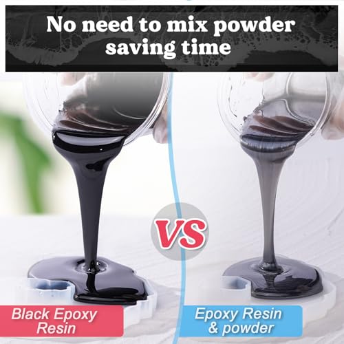 LET'S RESIN EPOXY RESIN Black Resin Epoxy,44OZ Bubble Free & High-Gloss Epoxy Resin Kit,Self Leveling Resin and Hardener for Art Crafts,Jewelry LET'S RESIN EPOXY RESIN