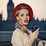 SHUANGART 194 Pcs Sublimation Blank Superfine Glitter Faux Leather Earrings Kit, Chunky Glitter Teardrop Leather Earrings with Sublimation Paper for ROORUZ