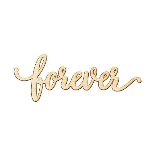 Woodums Forever Script Word Wood Sign Home Décor Wall Art for Gallery Wall - Unfinished 12" Wide x 5" Tall