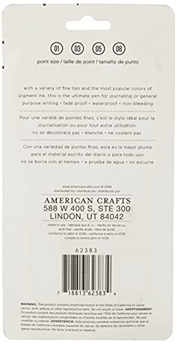 American Crafts Precision Pen 5 Pack by | Black | variety of tips including .01, .03, .05, and .08 - WoodArtSupply