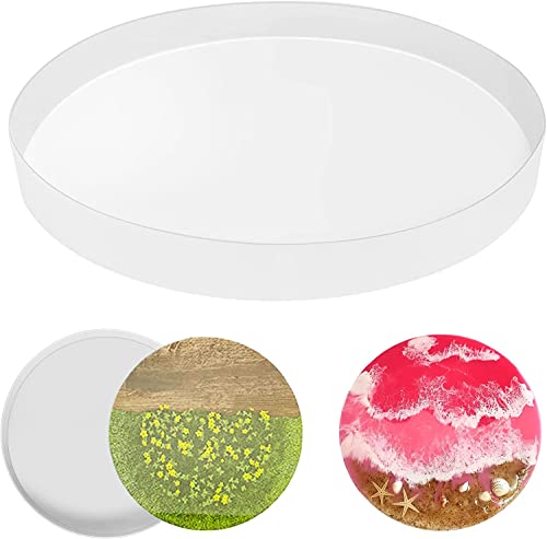 24 Inch Resin Table Molds, Large Thickened Round Silicone Resin Tray Molds, Epoxy Resin Topdesk Molds for Charcuterie Board, River Table, DIY Art Wadoy
