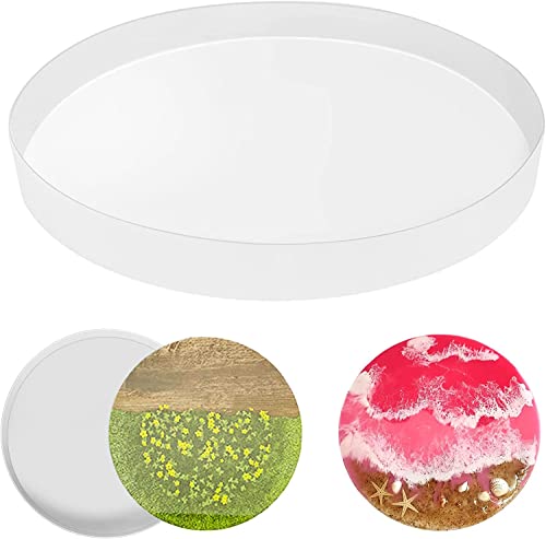 24 Inch Resin Table Molds, Large Thickened Round Silicone Resin Tray Molds, Epoxy Resin Topdesk Molds for Charcuterie Board, River Table, DIY Art - WoodArtSupply