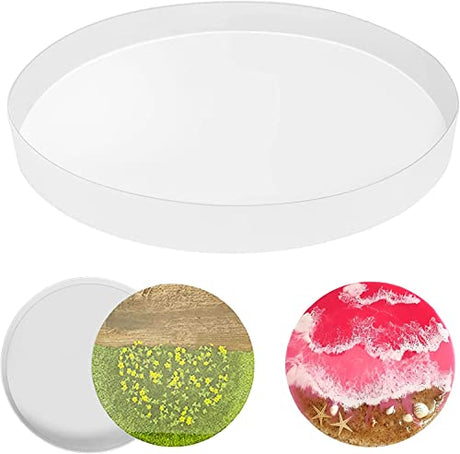 24 Inch Resin Table Molds, Large Thickened Round Silicone Resin Tray Molds, Epoxy Resin Topdesk Molds for Charcuterie Board, River Table, DIY Art Wadoy