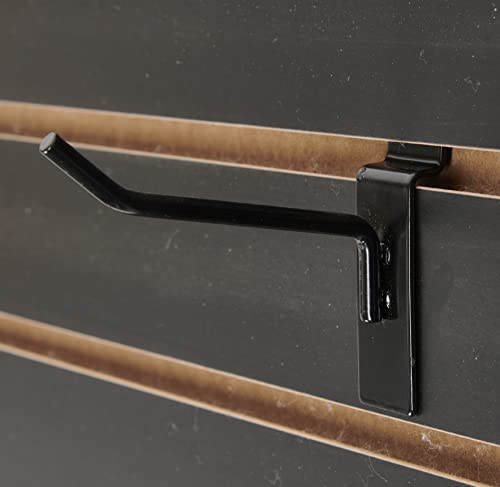 SSWBasics 4 ft x 2 ft Horizontal Black Slatwall Panels for Wall (24"H x 48"L) - Pack of 2 - Garage Wall Organizer Panels and Craft Storage SSWBasics