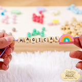 Story Magic Wooden ABC Bead Kit, Premium Wood Jewelry Making Kit, 350+ Wooden Beads & Charms for Beading Bracelets, Great for Playdates & Sleepovers, Story Magic